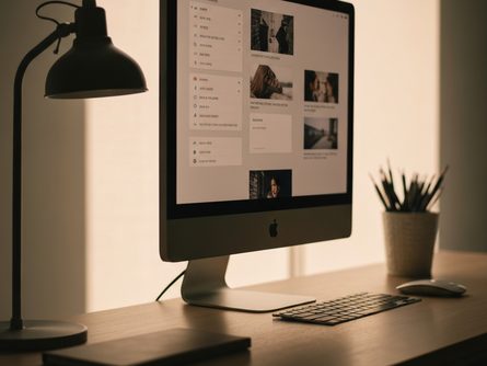 나무 책상 위에 놓인 통장, 계산기, 금융 서류, 펜이 있는 장면