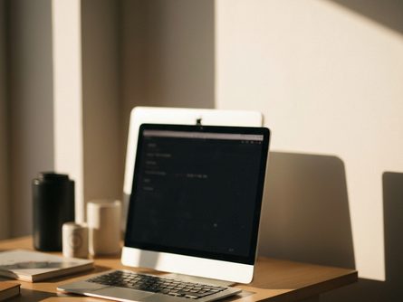 전자계산기와 금리표가 인쇄된 서류, 볼펜이 놓인 사무용 책상