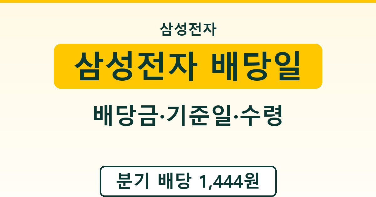 삼성전자 배당일 - 배당금·기준일·수령 안내