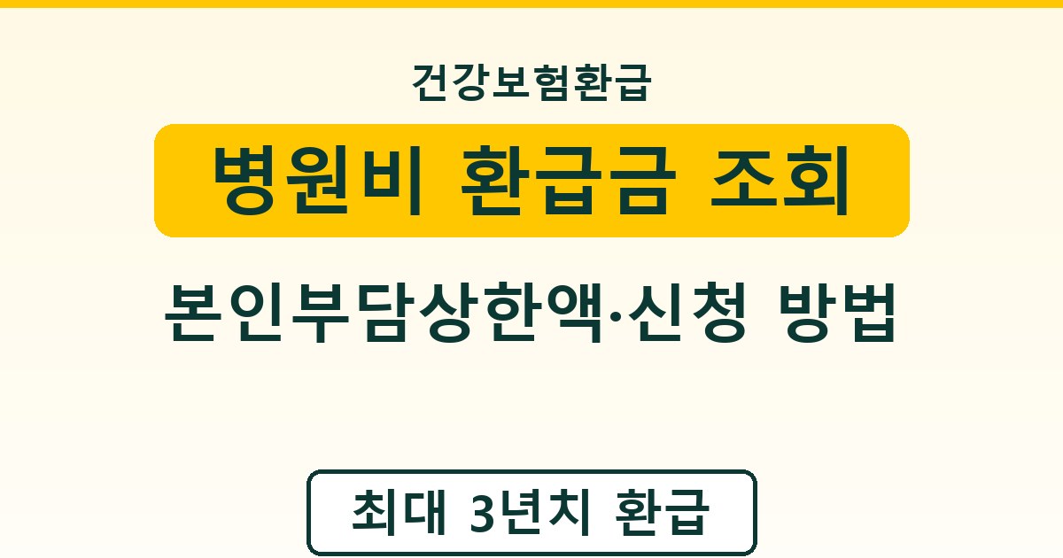 병원비 환급금 조회 - 본인부담상한액·신청 방법 안내