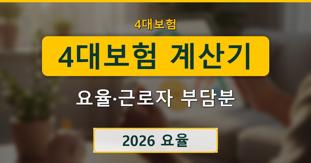 4대보험 계산기 - 요율·근로자 부담분 안내